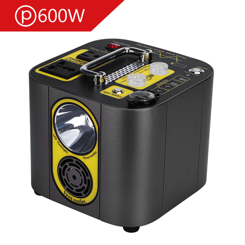 18650 Bateria Estação de energia portátil 467wh 126ah Fornecimento 600W Pico 1000W Com USB Tipo C