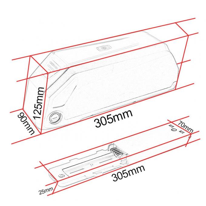 Bateria de veículo elétrico de substituição Hailong 48V 1000W com carregador Bateria de lítio de substituição de bicicleta elétrica 1